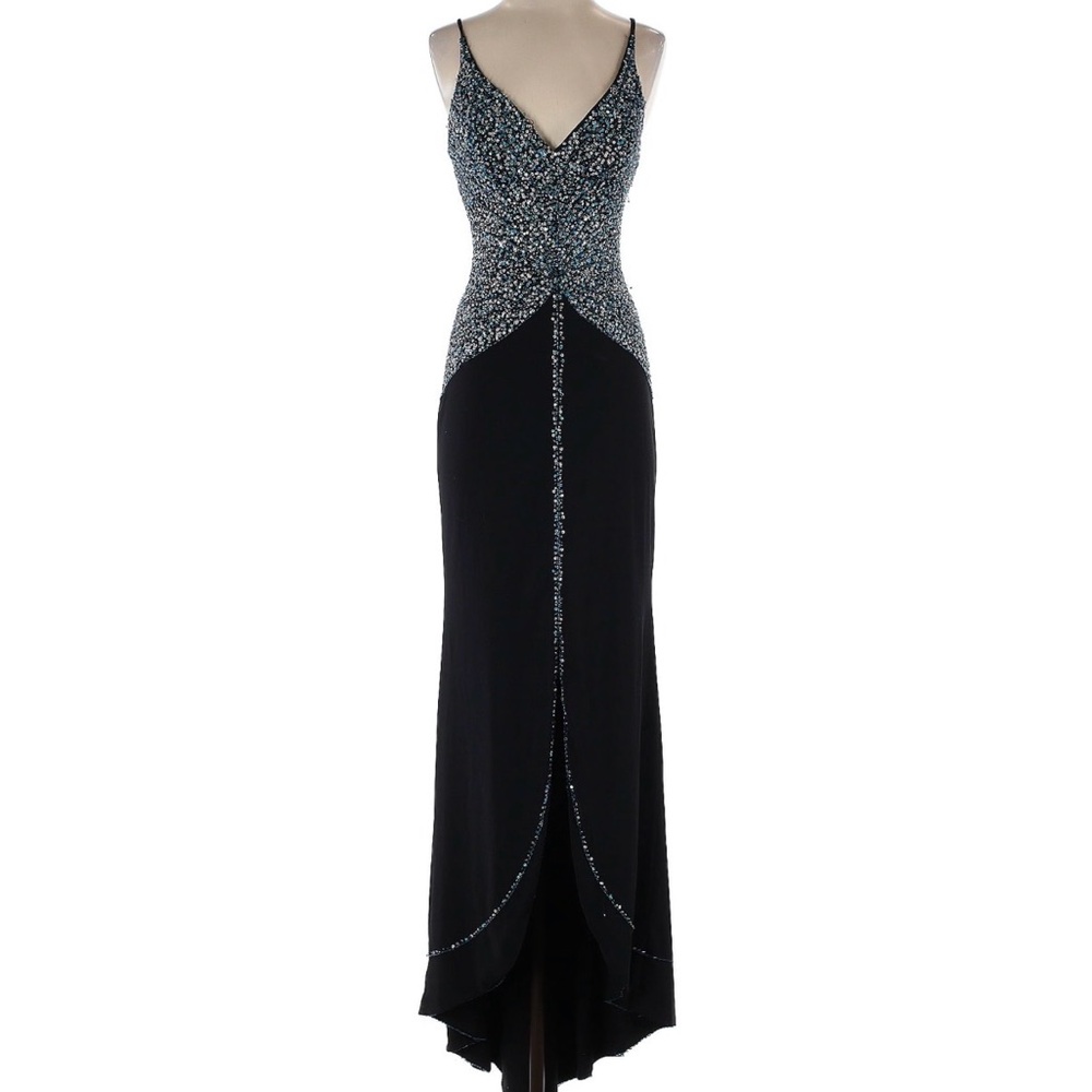 Maggie Sottero Black & Blue Cocktail Dress